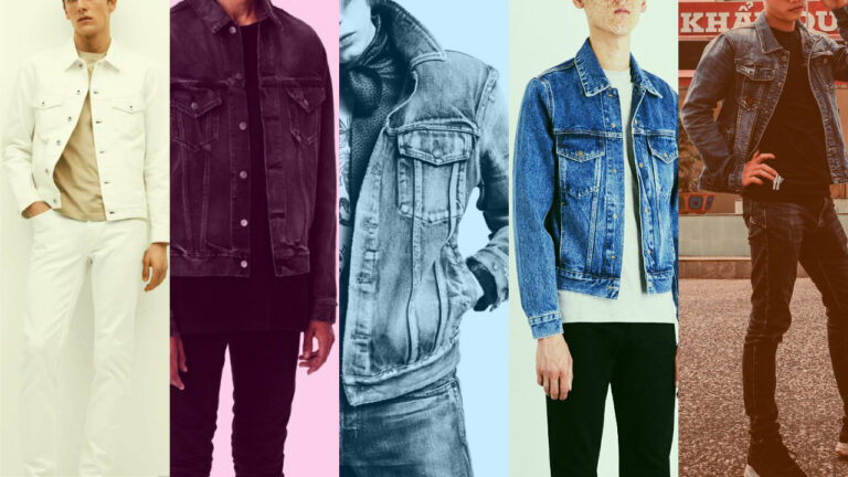 featured image for an article of five of the best men's denim jackets including from Allsaints, Saint Laurent, Sandro, John Elliot and of course, Levis!